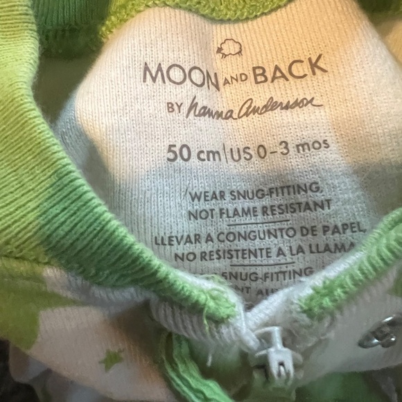 Hanna Andersson "Moon and Back" footless zipper sleeper 0-3 months 50cm - Picture 4 of 4